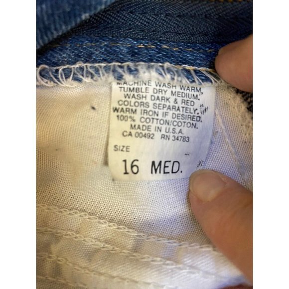 Vintage Lee Jeans Womens Size 16 M Tapered Blue Denim High Rise Made In USA - Picture 3 of 3